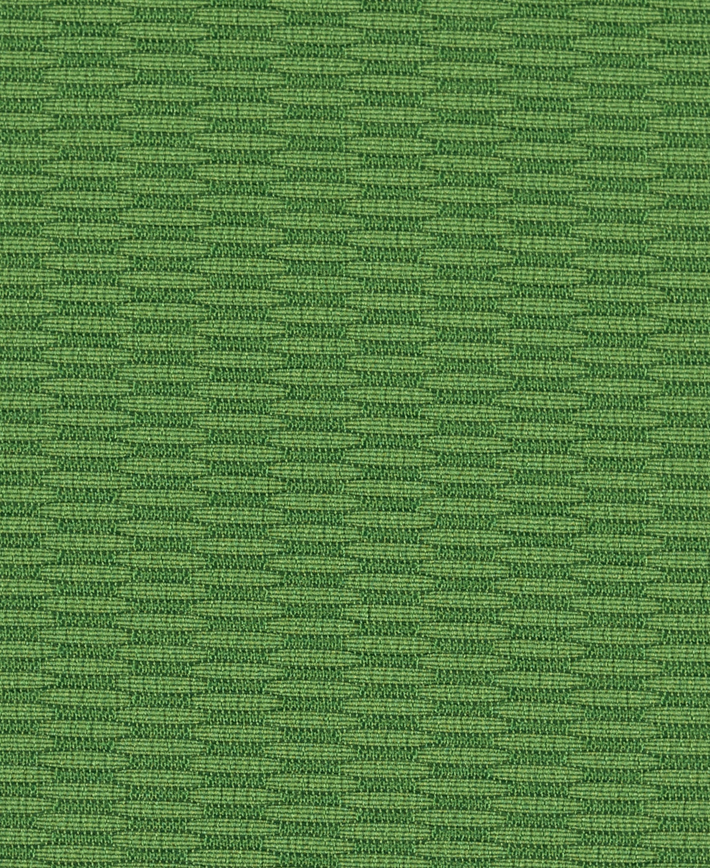 Green American-milled vintage-style speaker grill cloth, 100% recycled polyester, 54 inches wide, durable and sustainable with a classic visual repeat pattern