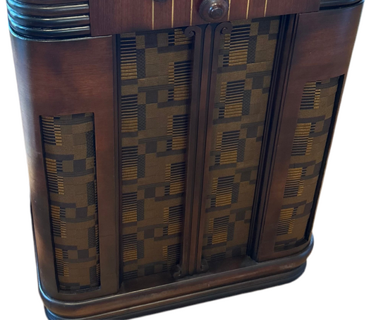 Zenith Block Speaker Grill Cloth | Vintage Art Deco Fabric #25