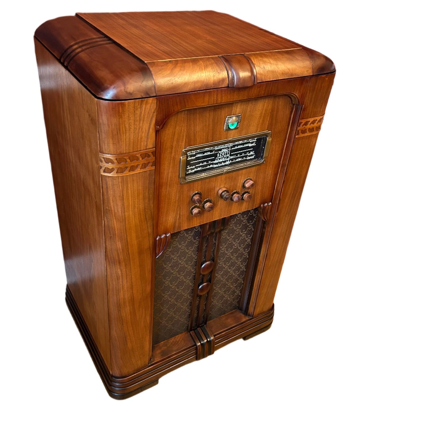 Restored Warrington cabinet showcasing wood finish and premium craftsmanship – ideal for audiophile decor