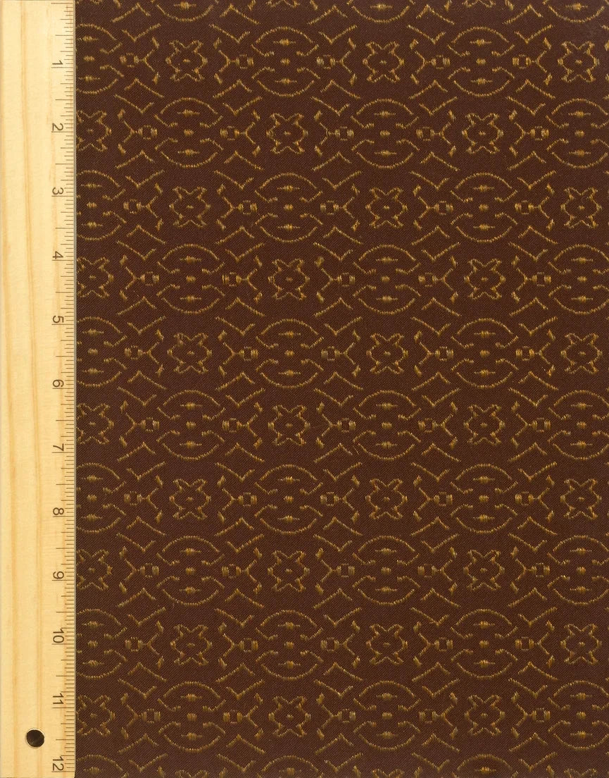 Back USA-made Art Deco bronze and red vintage speaker grill cloth, perfect for restoring 1930s-40s RCA 100 Series Cathedral and Tombstone radios with authentic style.