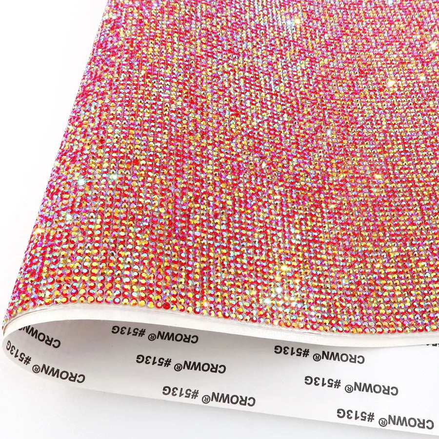 Vibrant adhesive speaker wrap with a sleek design, featuring a decorative glass rhinestone trim for a stylish and elegant touch.