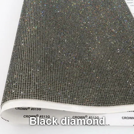 Vibrant adhesive speaker wrap with a sleek design, featuring a decorative glass rhinestone trim for a stylish and elegant touch.