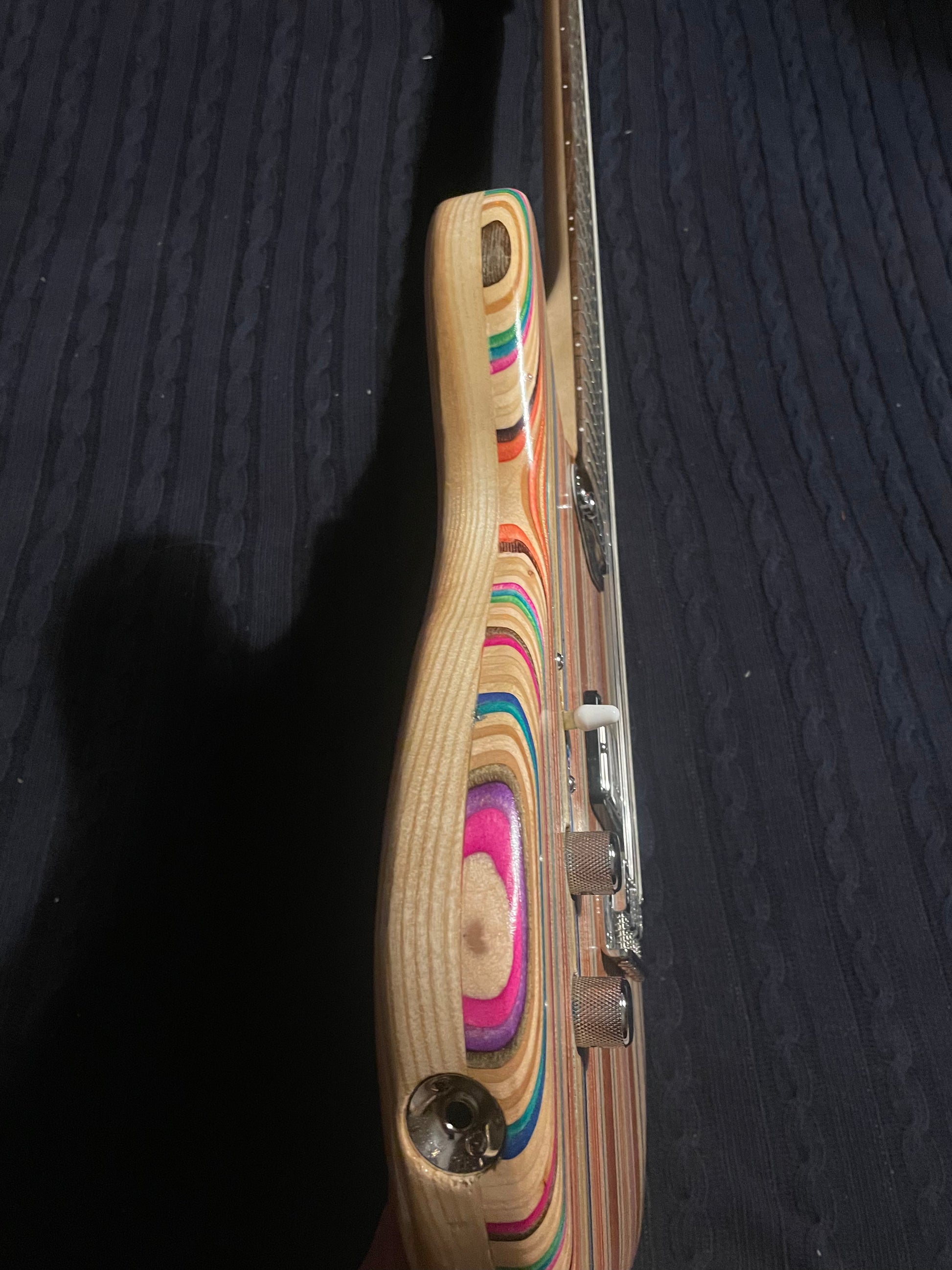 LEFTY Skateboard Guitar – Tele Shape, Cherry & Ash