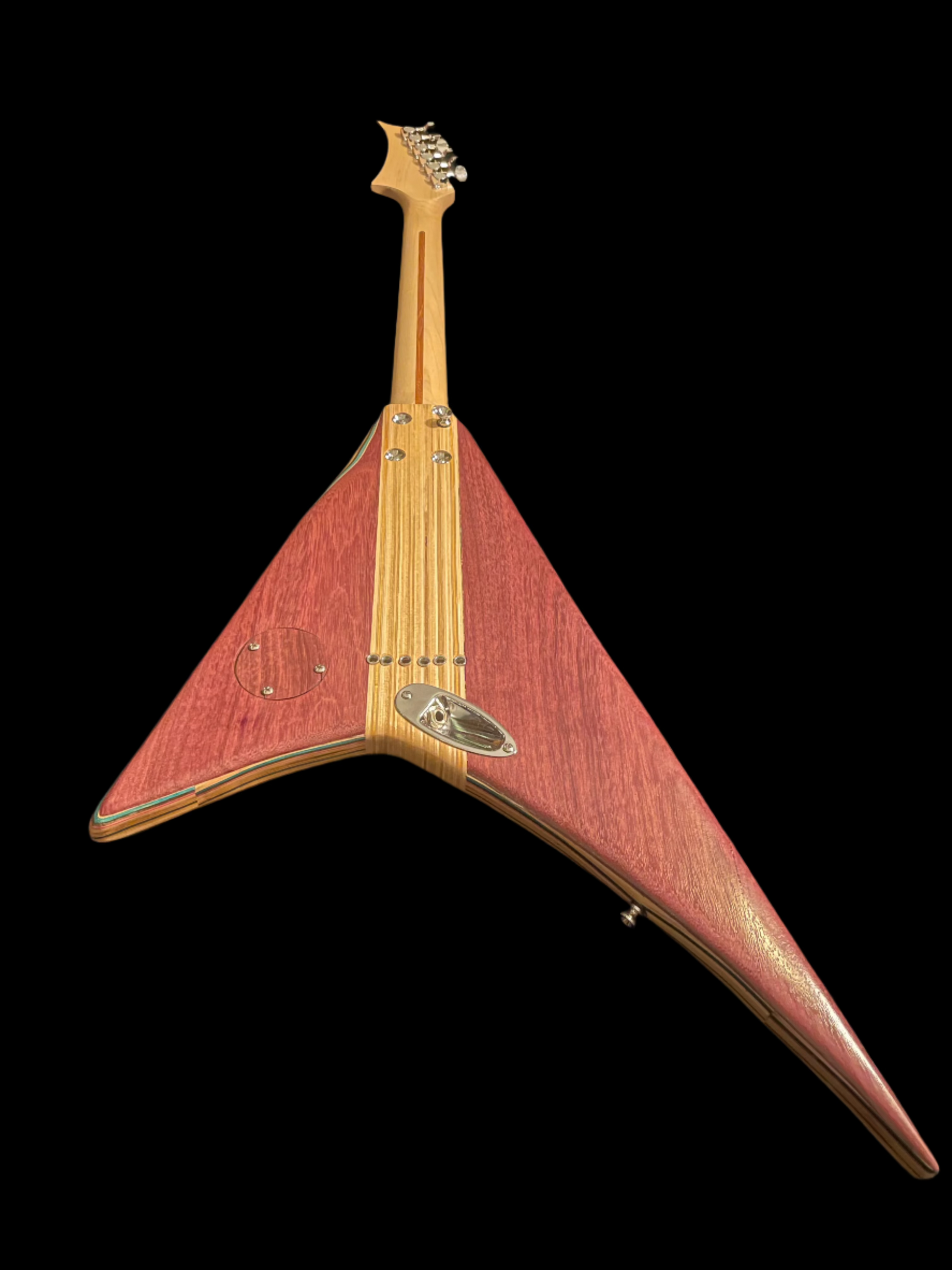 Offset V Skateboard Guitar – Purpleheart & Maple
