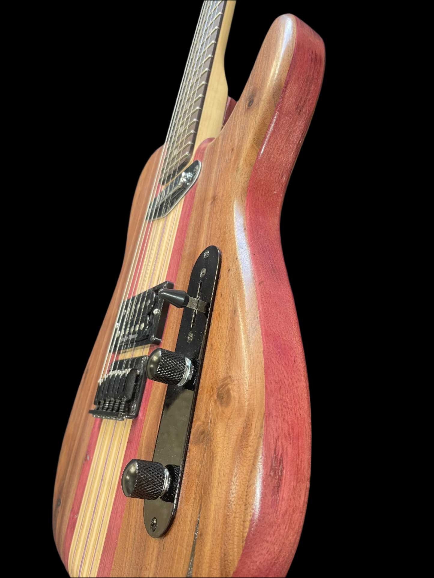 Skateboard Guitar Tele Shape – Walnut & Purpleheart