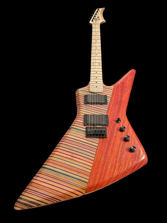 Skateboard Guitar Explorer Shape – Padauk & Ash
