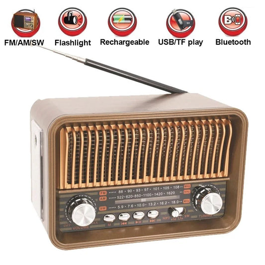 Big River Hardware Portable Multi-Band Radio with Bluetooth Flashlight