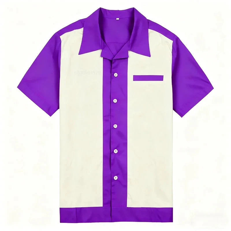 custom bowling shirt purple