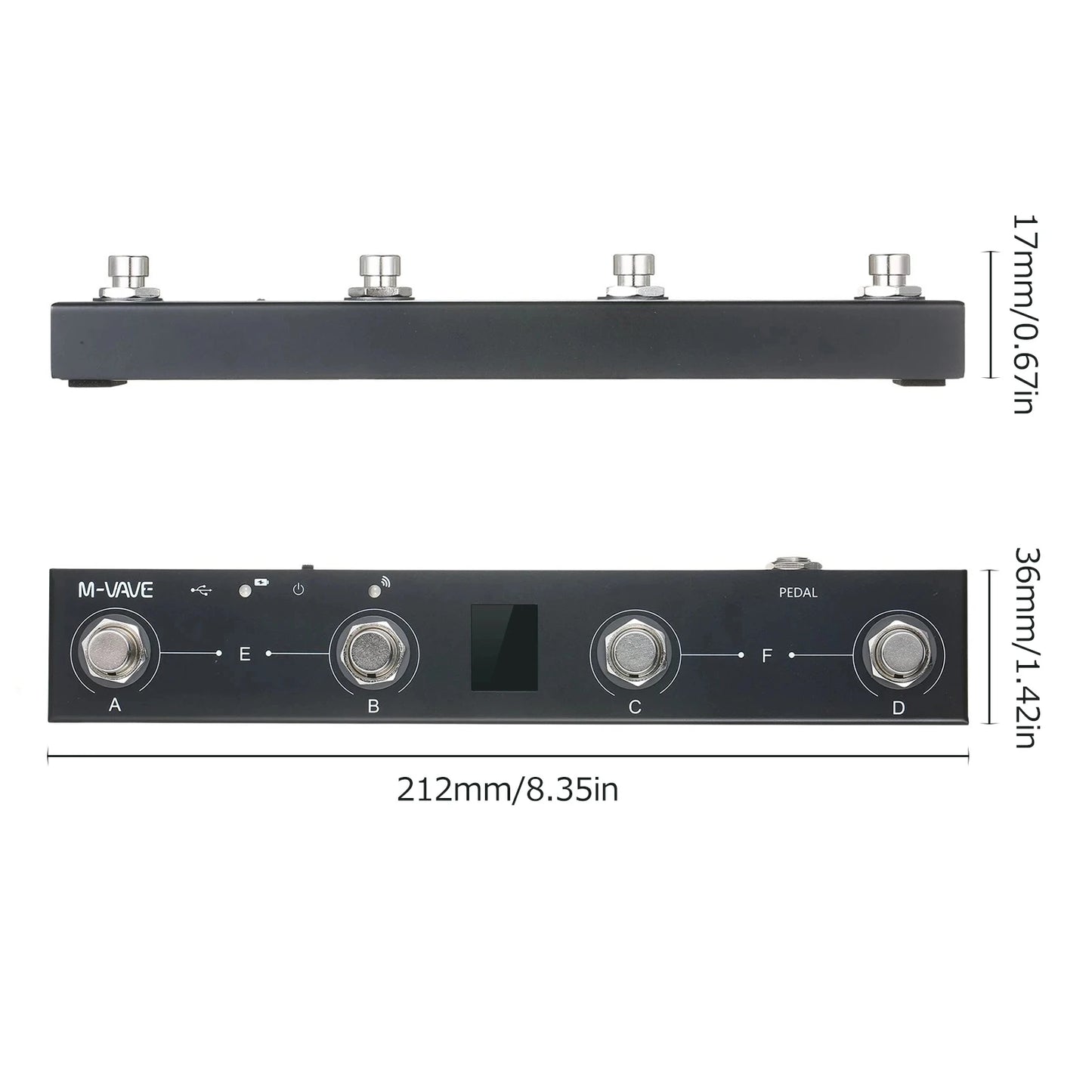 Big River Hardware Bluetooth Wireless MIDI Foot Controller Pedal