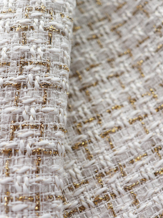 Tweed Speaker Grill Cloth Cream Gold