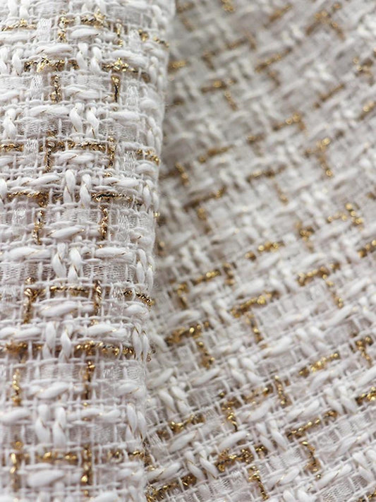 Tweed Speaker Grill Cloth Cream Gold