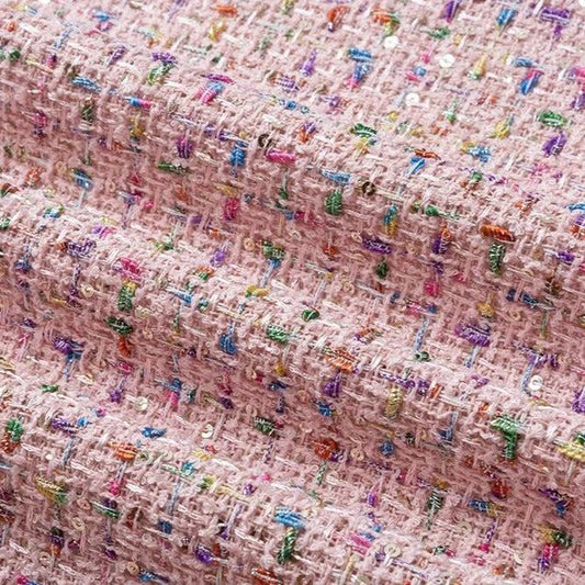 Pink and Rainbow Premium Tweed Grill Fabric