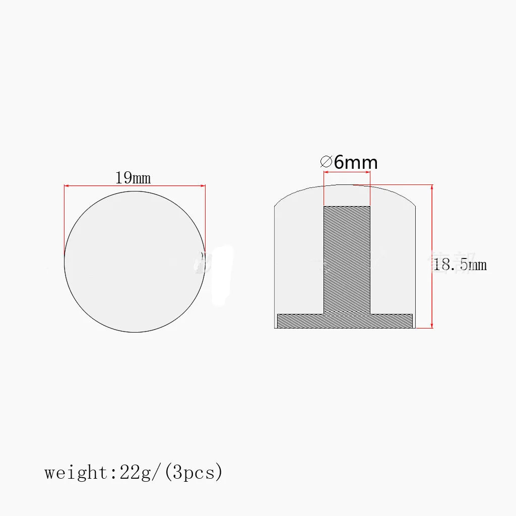 3pcs Red Guitar Knobs