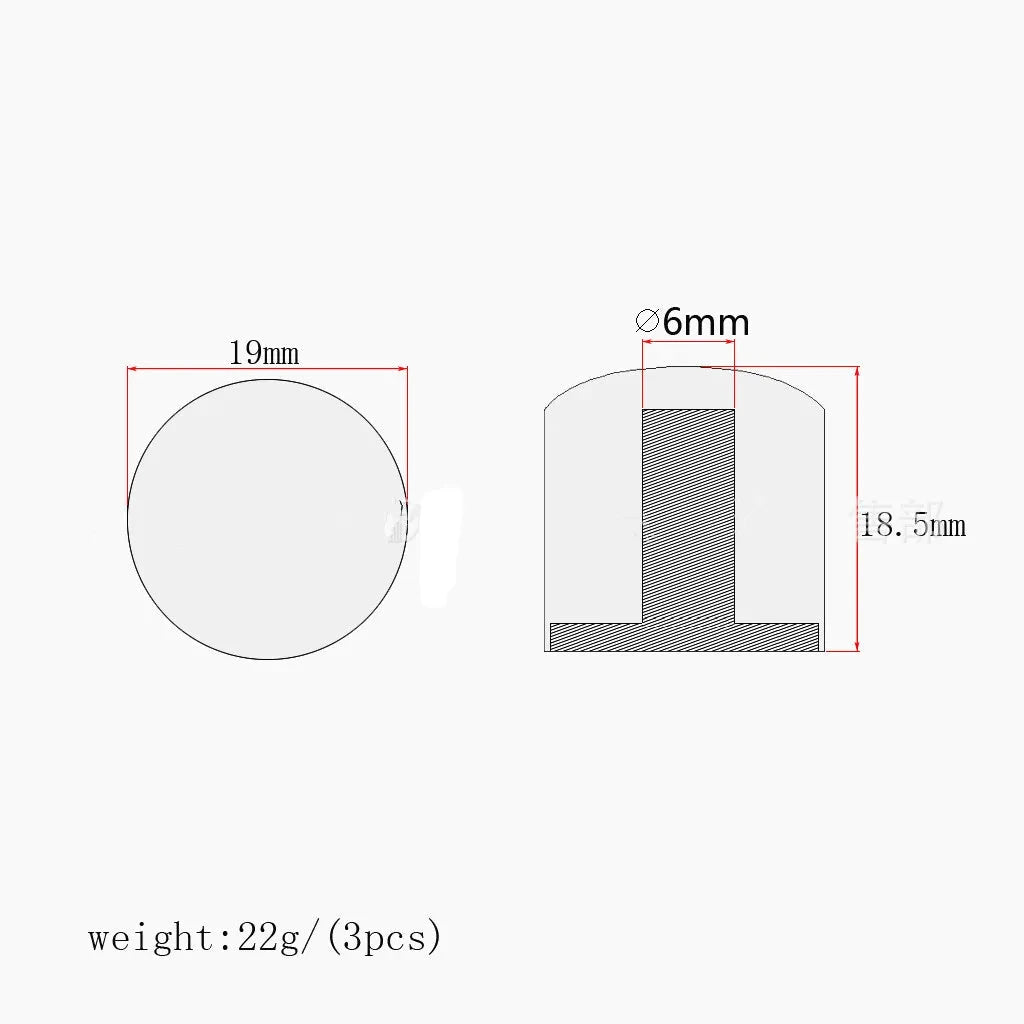 3pcs Red Guitar Knobs