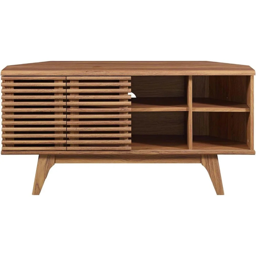 Mid-Century TV Stand – Walnut or Charcoal Finish