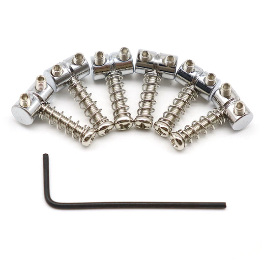 BRH Premium Zinc Alloy Guitar Bridge String Saddles for Jazzmaster Electric Guitars - Includes Wrench and Tool for Easy Replacement