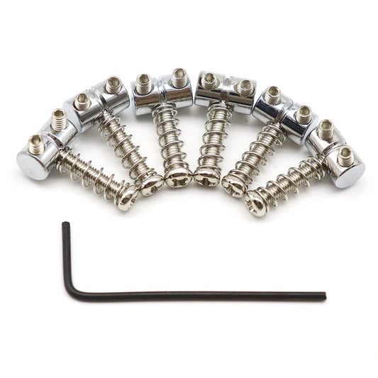BRH Premium Zinc Alloy Guitar Bridge String Saddles for Jazzmaster Electric Guitars - Includes Wrench and Tool for Easy Replacement