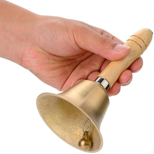 Hand Bells instrument 5 Piece Set With Wooden Handles
