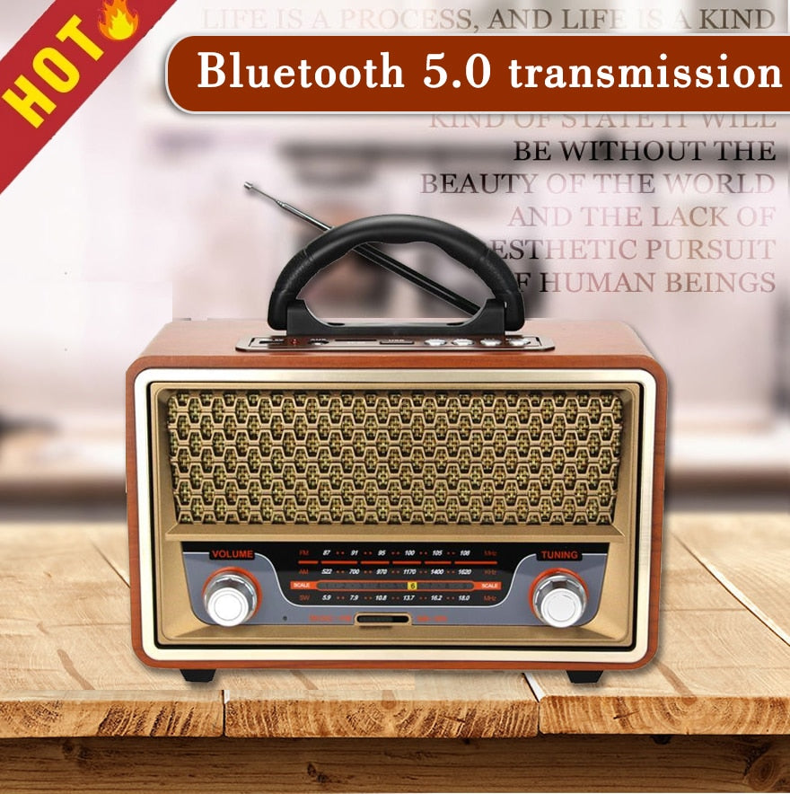 Shortwave Wooden Retro Radio