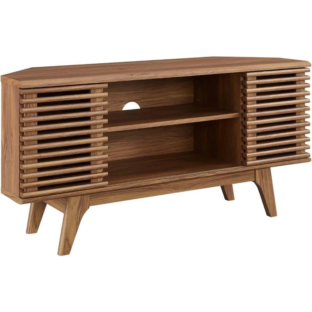 Mid-Century TV Stand – Walnut or Charcoal Finish