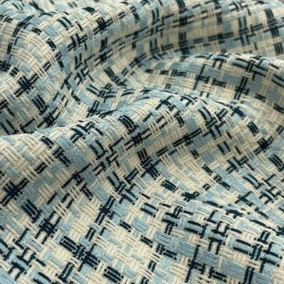 Black Retro Speaker Grill Cloth - Blue, white