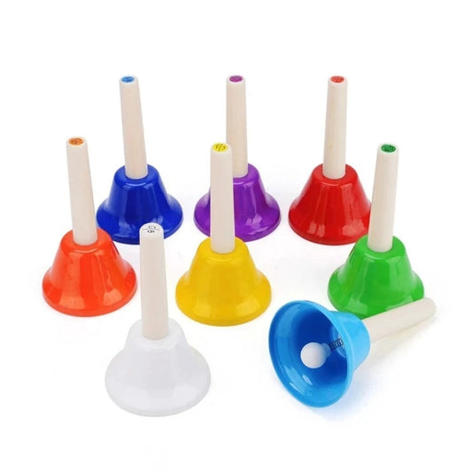 Hand Bells instrument 8Tone Colorful Set for Kids