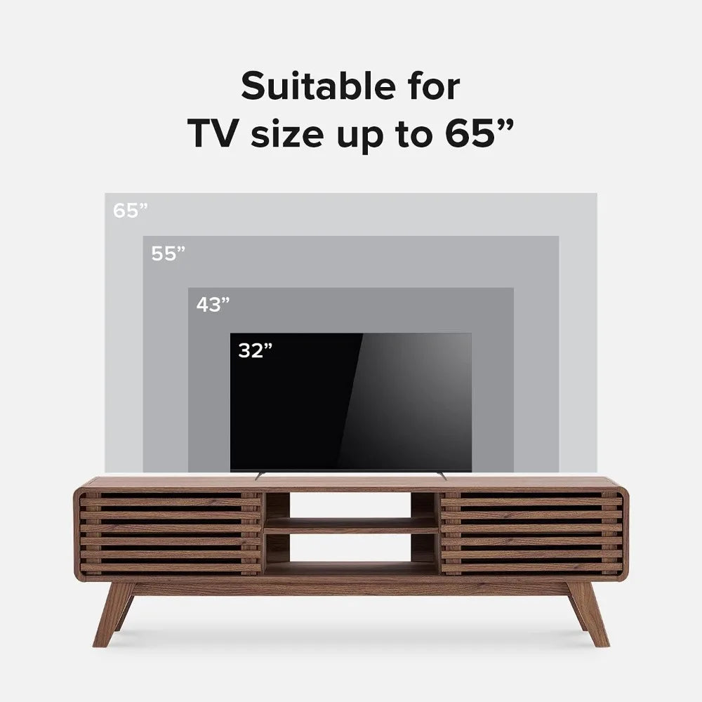 Mid-Century Walnut TV Stand – Stylish Media Console