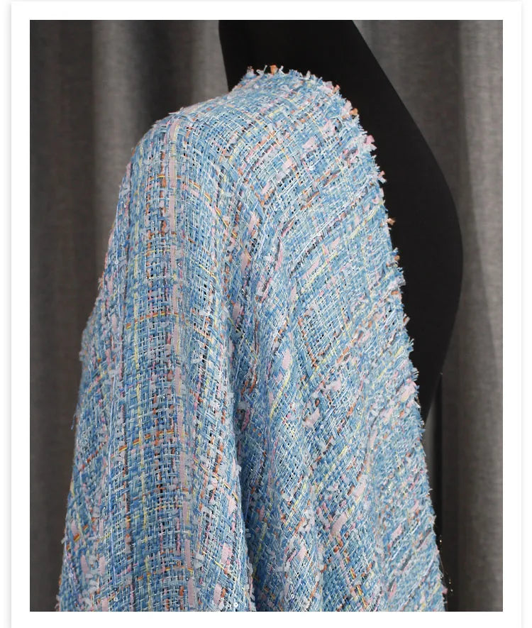 Baby blue woven speaker grille cloth – premium vintage radio restoration fabric for superior sound quality and classic retro aesthetics.