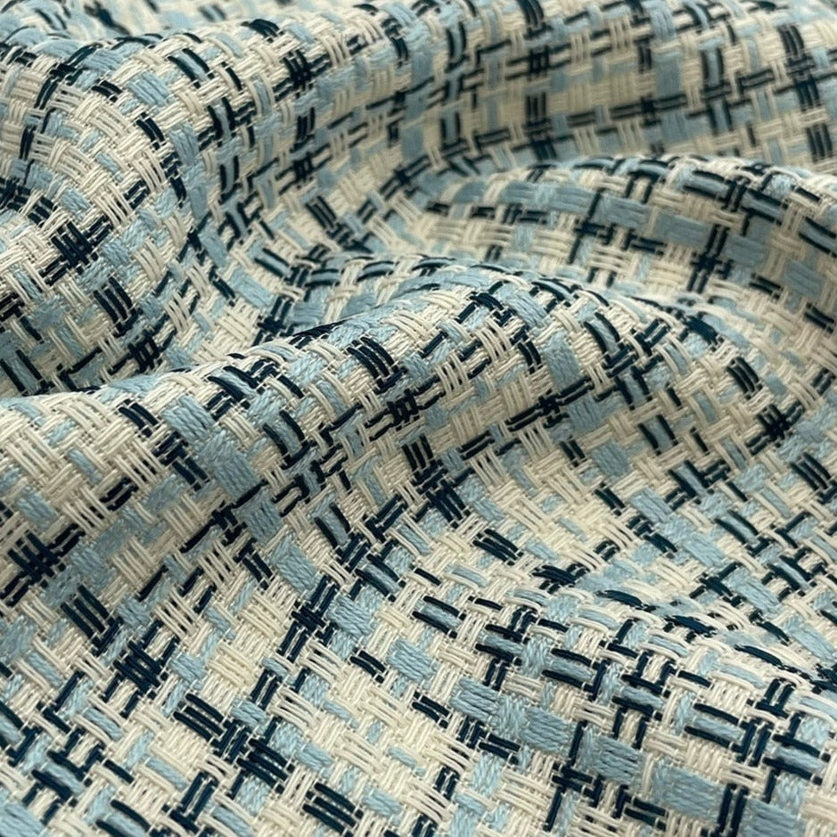 Black Retro Speaker Grill Cloth -light blue, blue, white