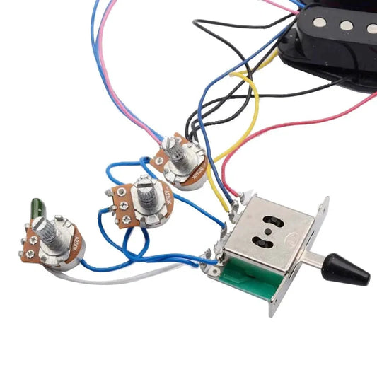 Prewired Strat Guitar Harness SSS 5Way Black Knobs