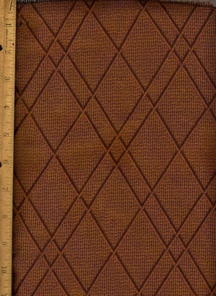 Brown 1930s 1940s reproduction radio grille cloth with dark Art Deco diamond pattern for antique radio restoration