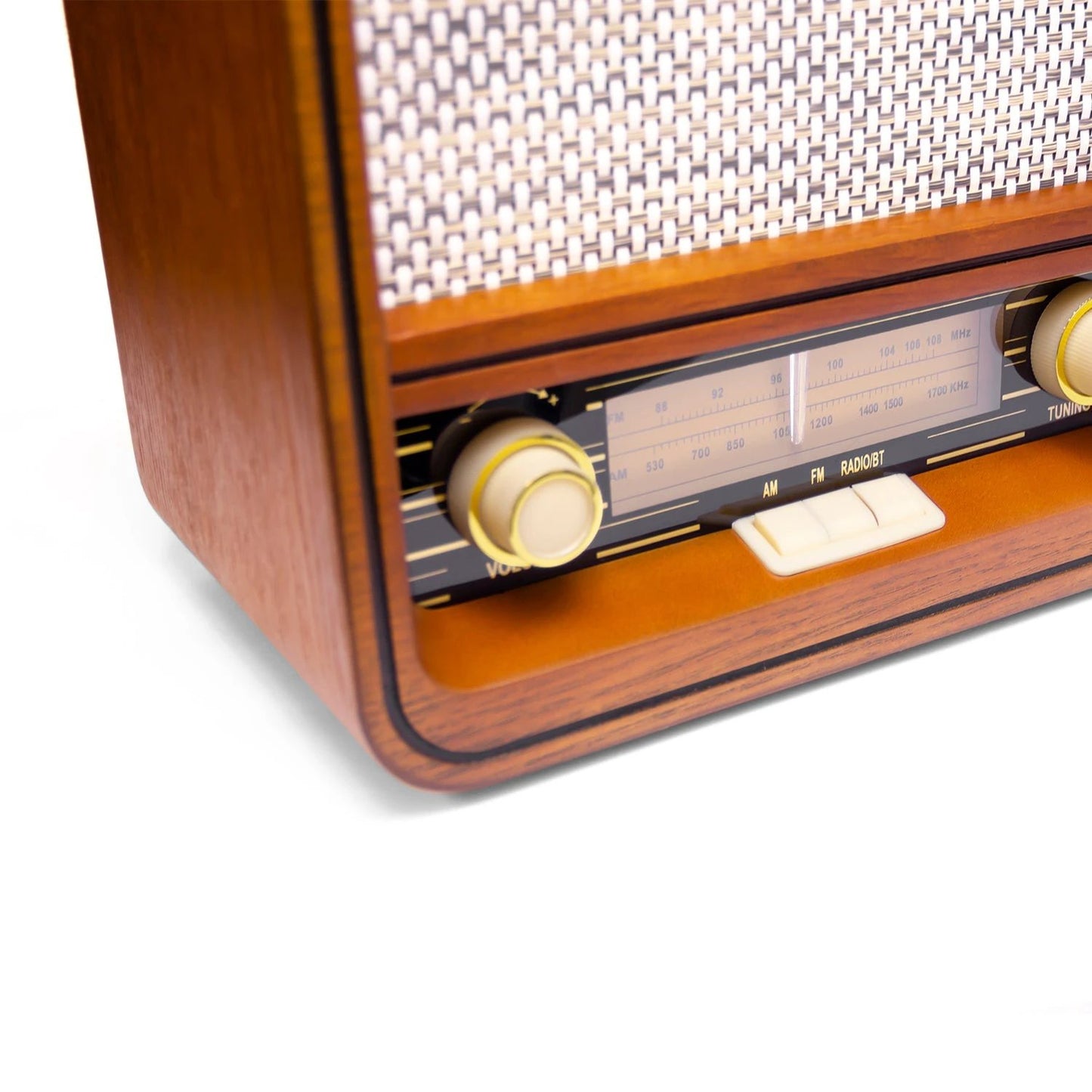 Fuse Audio Retro Bluetooth AM/FM Radio – Wood Finish, AUX & Wireless Audio