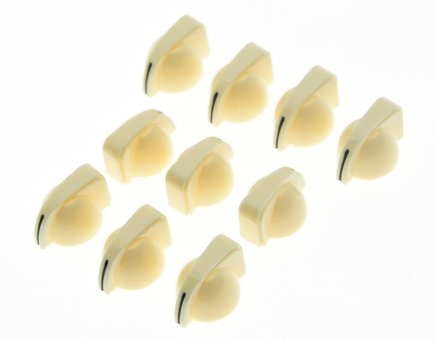 10pcs Raised Vintage Guitar Amplifier Knobs Effect Pedal Chicken Head Knobs Aged White Guitar Speed Control Knobs Big River Hardware