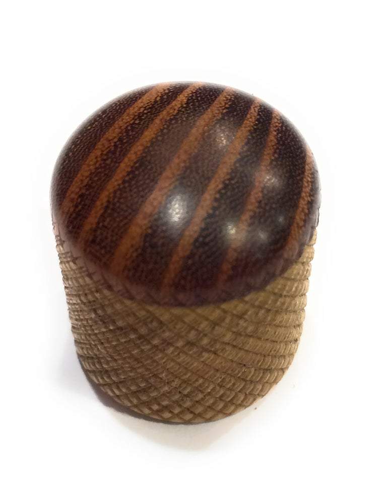 2 Osage Orange on Knurled Ash - Silo Style Custom Guitar Knobs Knob Big River Hardware