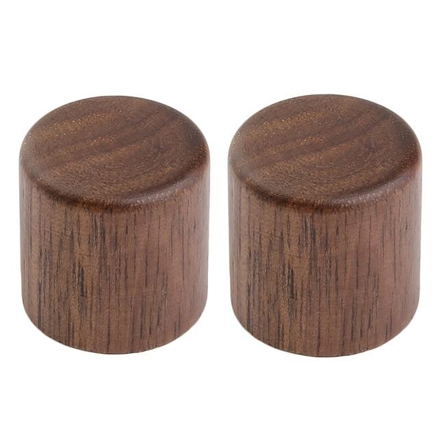 2-Pack Wood Knobs Tele Style Flat Top Dome Knobs Guitar Bass Wood Knob Barrel Knobs Maple Wood Guitar Control Knob Big River Hardware Walnut Wood