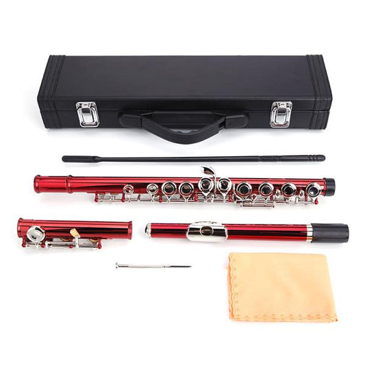 Cupronickel C 16 Closed Holes Concert Band Flute Red