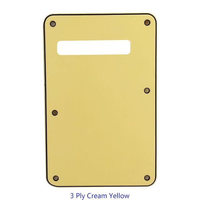 3 or 4 Ply Strat Tremolo Cavity Cover Backplate for Fender Stratocaster Modern Style Electric Guitar Tremolo Cover Big River Hardware 3Ply Cream Yellow