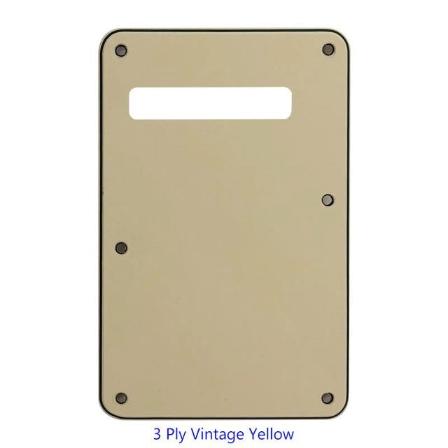 3 or 4 Ply Strat Tremolo Cavity Cover Backplate for Fender Stratocaster Modern Style Electric Guitar Tremolo Cover Big River Hardware 3Ply Vintage Yellow