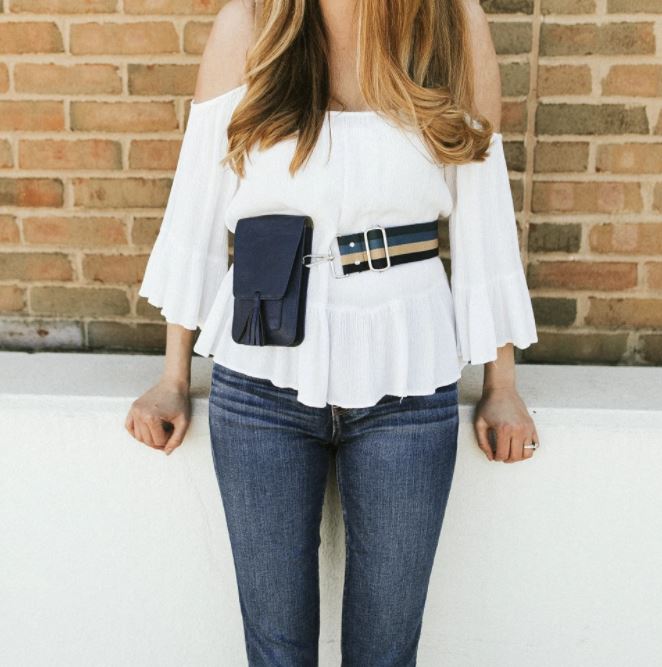 Guitar Strap | Handbag Strap | Blue Stripes