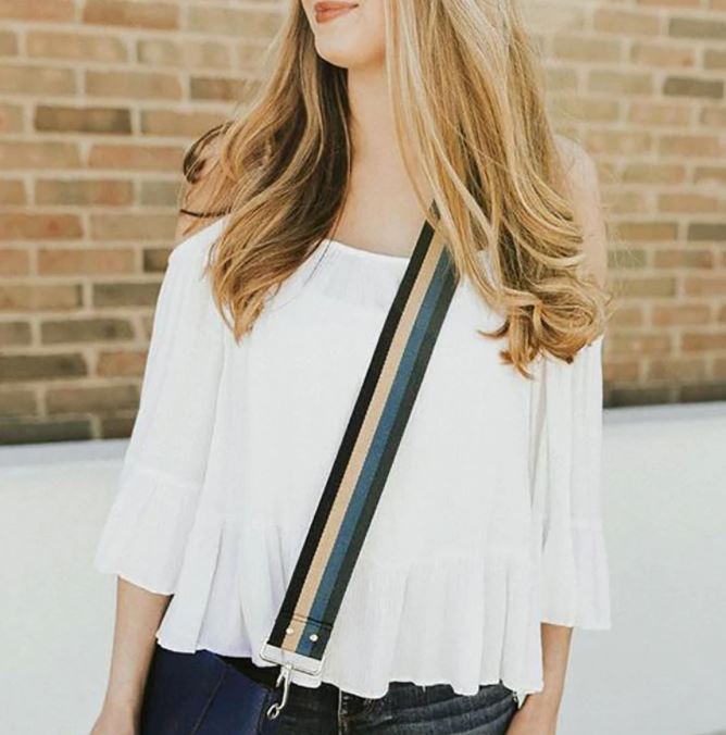 Guitar Strap | Handbag Strap | Blue Stripes