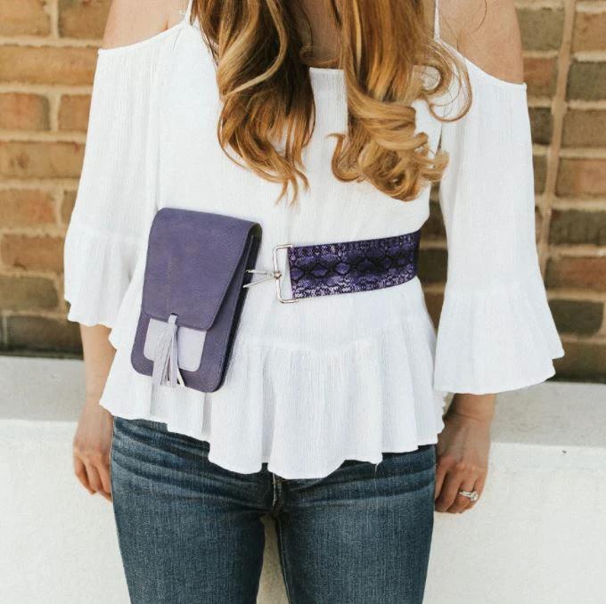 Guitar Strap | Handbag Strap | Purple Snakeskin