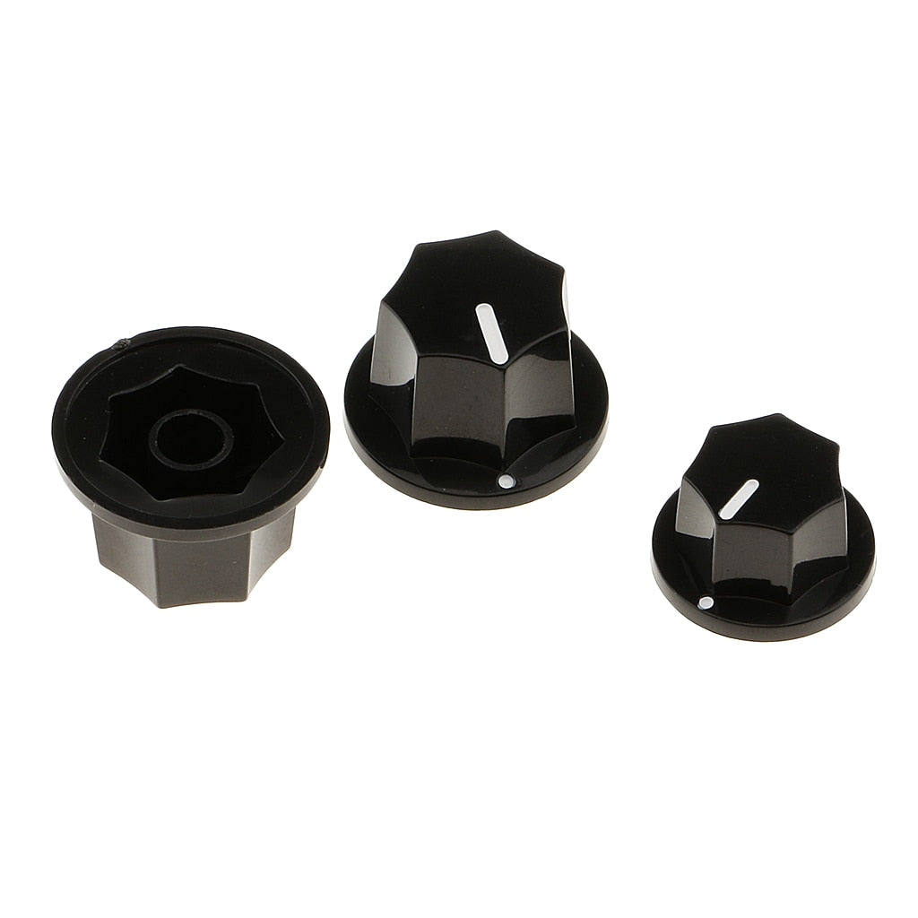 3 Pcs Volume Knob Button Plastic Set for JB Jazz Bass Replacement Parts Accessories