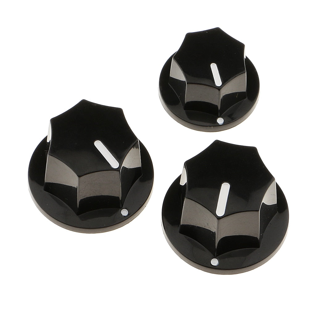 3 Pcs Volume Knob Button Plastic Set for JB Jazz Bass Replacement Parts Accessories