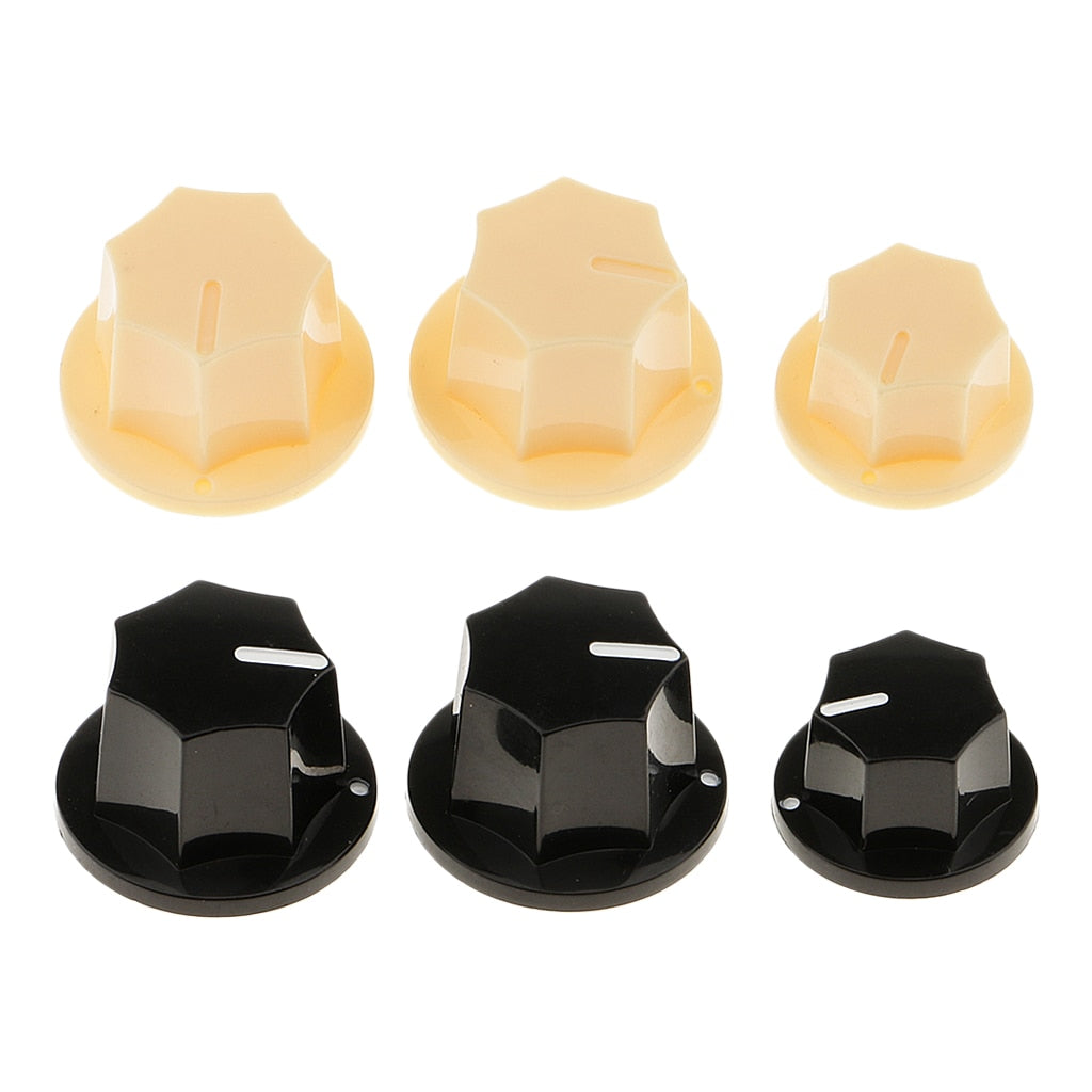 3 Pcs Volume Knob Button Plastic Set for JB Jazz Bass Replacement Parts Accessories
