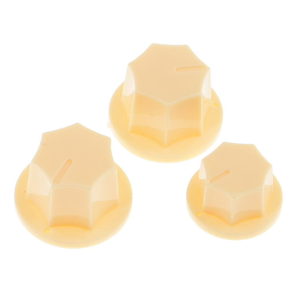 3 Pcs Volume Knob Button Plastic Set for JB Jazz Bass Replacement Parts Accessories