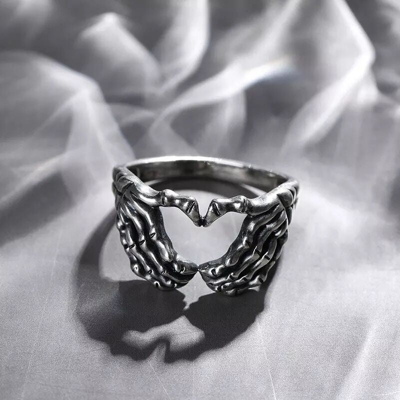 Silver Skeleton Hand Ring