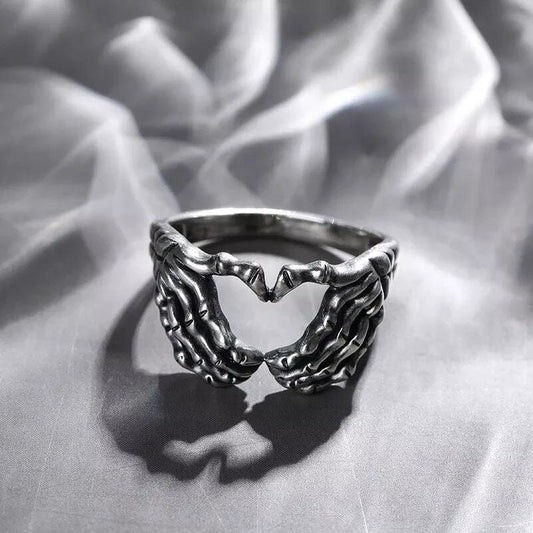 Silver Skeleton Hand Ring