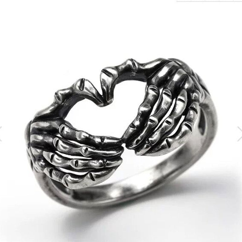 Silver Skeleton Hand Ring