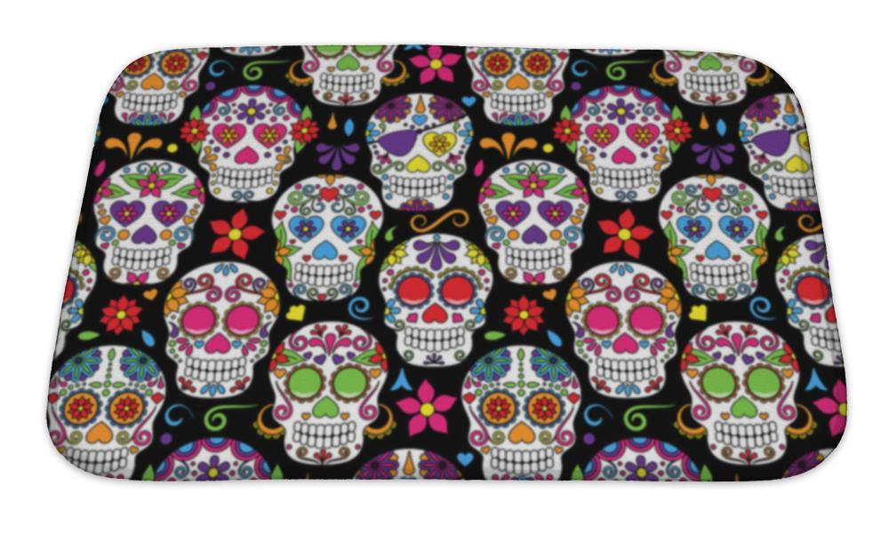 Bath Mat, Day Of The Dead Sugar Skull - Free Shipping Bath Mat Gear New 24x17 inches