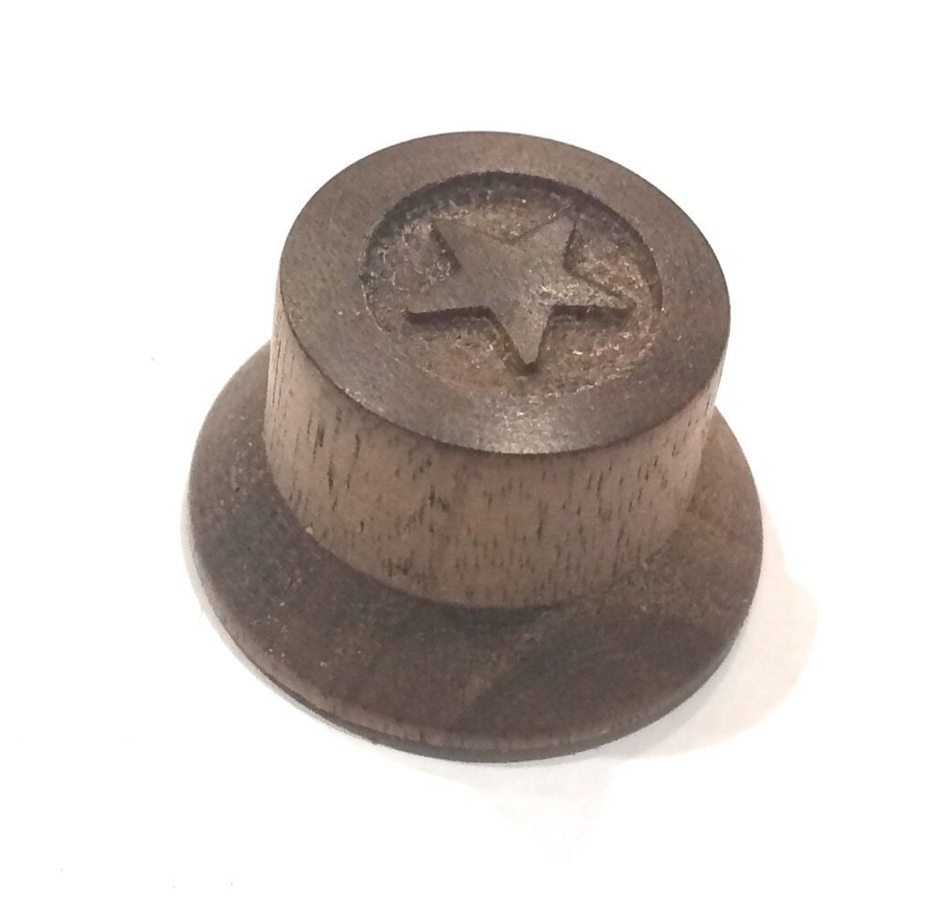 Carved Wood Custom Guitar Strat Knobs- Walnut Guitar Control Knob Big River Hardware
